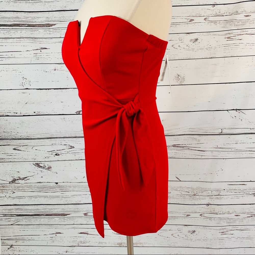 Three Pink Hearts NEW strapless red dress - Picture 2 of 8